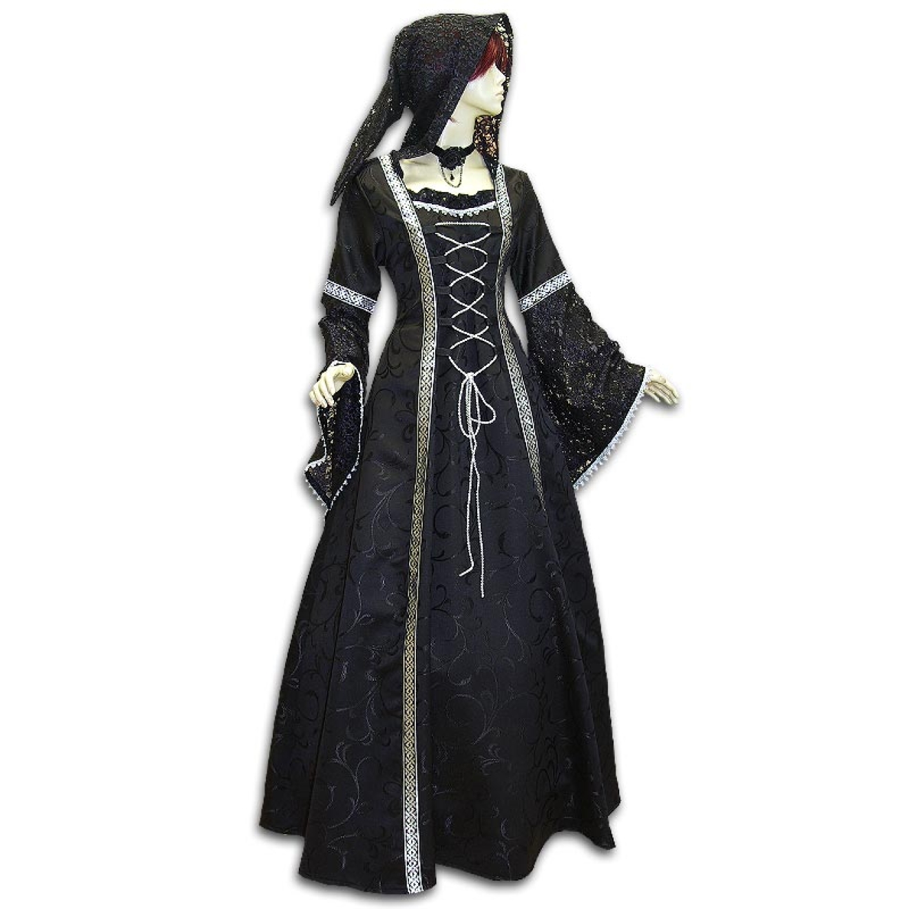 Mittelalter Karneval Gothik Kleid Gewand Kostüm Sophia Maßanfertigung Farbwahl 